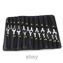 22-Piece Flex-Head Ratcheting Wrench Set, Metric & SAE Chrome Vanadium Steel H