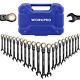 22-piece Ratcheting Wrench Set With180° Flex Head, Anti-slip Tooth Withorganizer Box