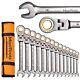 23-piece Flex-head Ratcheting Combination Wrench Set-includes 14pcs Metric 8