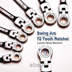 23-Piece Flex-Head Ratcheting Combination Wrench Set-Includes 14PCS Metric 8