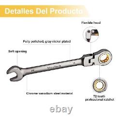 23-Piece Flex-Head Ratcheting Combination Wrench Set-Includes 14PCS Metric 8