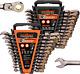 24-piece Flex-head Ratcheting Wrench Set Metric And Sae Chrome Vanadium Stee