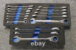 (2) Cornwell Metric Ratcheting Combination Wrench Sets CRW12MSB & CRW3MSB READ