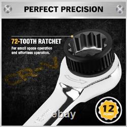 33-Piece Combination Ratchet Wrench Set CR-V Steel SAE & Metric Sizes 7