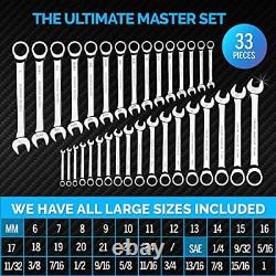 33pcs Ratcheting Wrench Set Large Wrench Set Metric And Standard Complete Wrench