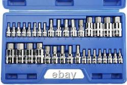 34pc Master Allen Wrench Bit Kit Hex Key For Ratchet Socket Tool Sae Metric Set