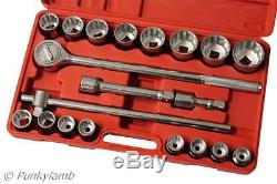 3/4 Drive Jumbo Socket Wrench Ratchet Set Metric 19-50mm Garage Workshop Tool
