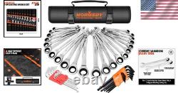 48-Piece Ratcheting Wrench Set Cr-V Steel & 72 Teeth Includes Allen Wrenches
