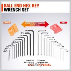 48-Piece Ratcheting Wrench Set Cr-V Steel & 72 Teeth Includes Allen Wrenches