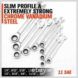 48-Piece Ratcheting Wrench Set Cr-V Steel & 72 Teeth Includes Allen Wrenches