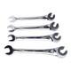 4pcs Ratcheting Wrench Set 10-17mm Metric Open Head Open End
