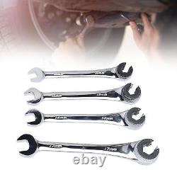 4Pcs Ratcheting Wrench Set 10-17mm Metric Open Head Open End
