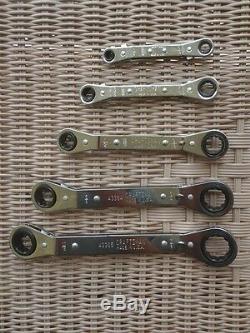 5 Pc SAE Craftsman USA Box-End Offset Ratcheting Wrench Set 43375