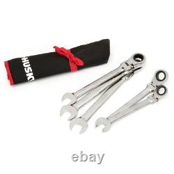 5-Piece Ratcheting Wrench Set Large SAE Flex Head 72 Tooth Box End Hand Tool