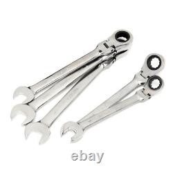 5-Piece Ratcheting Wrench Set Large SAE Flex Head 72 Tooth Box End Hand Tool