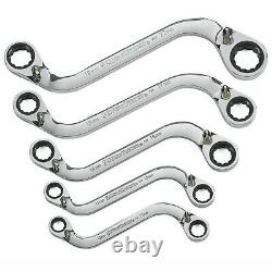 5 Piece S Shape Reversible Double Box Ratcheting Wrench Set Metric KDT85299