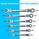 6pcs Normal Double Box End Ratcheting Wrench Flex-head Extra Long Spanner Set Us
