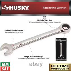 72-Tooth Ratcheting SAE/MM Combination Wrench Set (20-Piece)