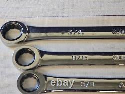 7 Armstrong Ratcheting Ratchet Box End Wrench Set Sae 27 3/4 11/16 5/8 1/2 3/8