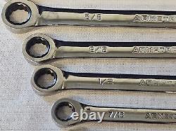 7 Armstrong Ratcheting Ratchet Box End Wrench Set Sae 27 3/4 11/16 5/8 1/2 3/8