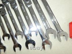 8-19 mm Metric flex-head ratcheting combination wrench set with Tray (12-piece)