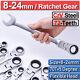 8-24mm Metric Combination Ratchet Set Spanner Flexible Head Open/ring With/ Wrench