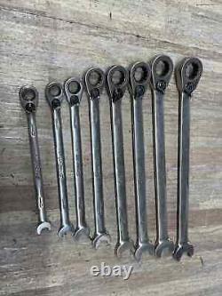 8 PCS Snap-On 10-19mm Ratcheting Wrench Set Offset Flank Drive SRXRM SERIES