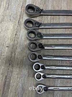 8 PCS Snap-On 10-19mm Ratcheting Wrench Set Offset Flank Drive SRXRM SERIES