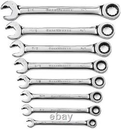 8 Pc. 12 Point Open End Ratcheting Combination SAE Wrench Set 85599