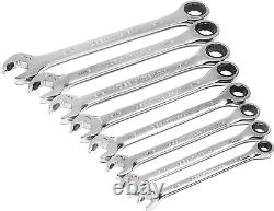 8 Pc. 12 Point Open End Ratcheting Combination SAE Wrench Set 85599