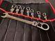 8 Piece Reversible Flex-head Ratcheting Comb. Wrench Set, Sae, Williams Nib
