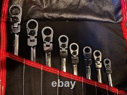 8pc SAE Reversible Ratcheting Combo Head 12pt Wrench Set 5/16 3/4 Williams