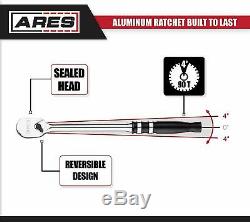 90 Tooth Aluminum Ratchet Set Ergonomic Handle And Reversible Head Sealed Design