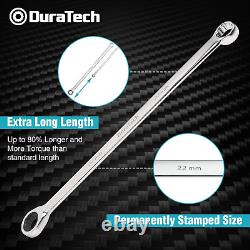 9-Piece Metric Ratcheting Double Box End Wrench Set Extra Long