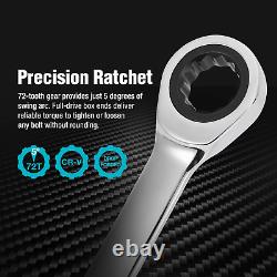 9-Piece Metric Ratcheting Double Box End Wrench Set Extra Long