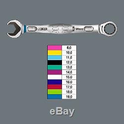 APT / Wera JOKER SAE / Metric Combo Wrench 19PC Set Color Code with2 Wrench Rolls