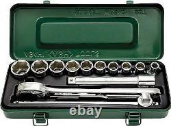 ASAHI Socket Wrench Set 13pc 12.7mm Drive 6-point 10-26mm VJS4100 Made in JAPAN+