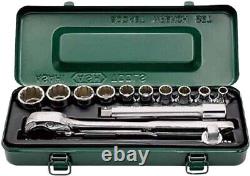ASAHI Socket Wrench Set 13pcs 12.7mm Drive 12-point 8-24mm VO4101 Made in JAPAN