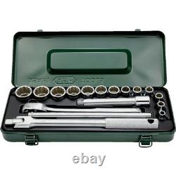 ASAHI Socket Wrench Set 17pcs 12.7mm Drive 12-point 8-27mm VO4131 Made in JAPAN