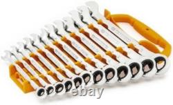 Alloy Steel 16-Piece Ratcheting Wrench Set 72 Tooth Design with Storage Rack