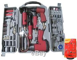 Amtech 77pc Air Tool Kit Set Impact Wrench Die Hammer Ratchet & Grinder Y2430