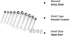 Anbull Combination Ratcheting Wrench Set SAE with Open End, Standard Tubing