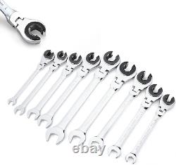 Anbull Metric Tubing Combination Wrench Set 9Pcs(8-17Mm), Ratcheting Wrench Set