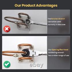 Anbull Metric Tubing Combination Wrench Set 9Pcs(8-17Mm), Ratcheting Wrench Set