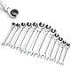 Anbull Ratcheting Wrench Set With Open Flex-head, 12pcs Metric (8-19mm) Combi