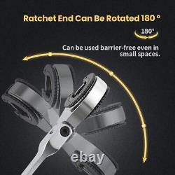 Anbull Ratcheting Wrench Set with Open Flex-head, 12PCS Metric (8-19mm) Combi