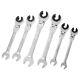 Anbull Sae Ratcheting Wrench Set With Open Flex-head 72 Gears Cr-v Chrome Ste