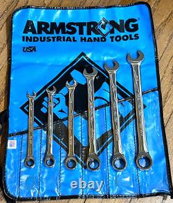 Armstrong Tools USA Ratcheting Wrench Set SAE Combo Lot Polish 12-PT Blue