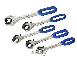 Astro Pneumatic 7120M 5 Piece Ratchet And Release Flare Nut Wrench Set -metric