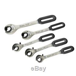 Astro Pneumatic 7120 5 Piece Ratchet and Release Flare Nut Wrench Set SAE